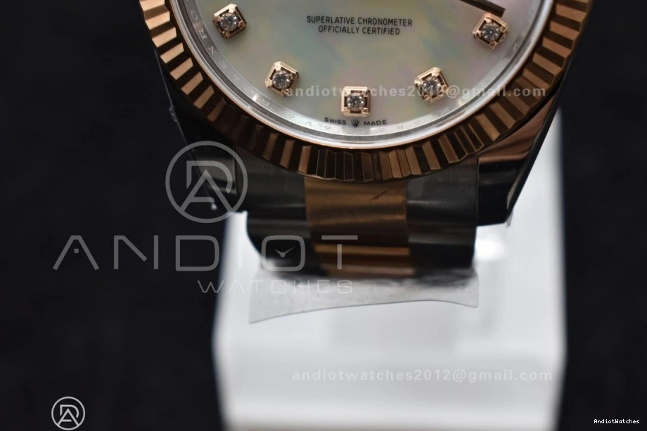 610 White RG StreetReady 904L VR MOP Dial 126331 1:1 Bracelet 41 Diamonds on Best Edition Clean DateJust Jubilee Steel 1123